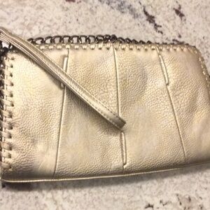 Big Buddha gold clutch with great chain link trim